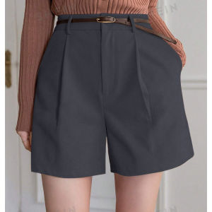 Quần short nữ cơ bản - Quần đùi nữ Quần short lưng cao màu trơn thời trang cho nữ quần sooc cạp cao dáng rộng