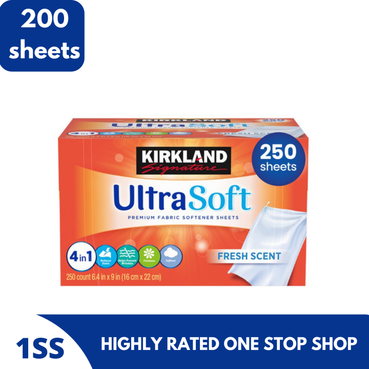Kirkland Signature Ultra Soft Premium Fabric Softener Sheets, 250