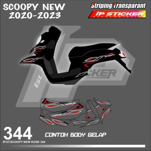 SCOOPY NEW 2020-2023 (COD) STIKER STRIPING MOTOR HONDA SCOOPY NEW HOLOGRAM DAN TRANSPARAN