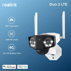 Reolink Duo 2 LTE 6MP 4G Cellular Dual-Lens 180° Panoramic Camera | SIM Card Needed | Solar/Battery Powered Off-Grid Security Cam | AI Detection Official Malaysia