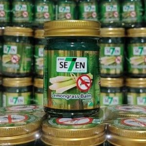Authentic Green Seven Se7en Citronella Lemongrass Massage Balm 15g 50g 100% Original Thailand mosquito souvenir gift unique birthday giveaway give away regalo