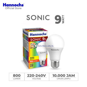 Bohlam Lampu LED Hannochs Sonic 9 Watt Bolam Rumah Cahaya Putih CDL SNI