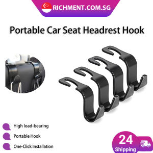 【✅SG Brand】RICHMENT Car Seat Back Organizer Hook Multi-Purpose Vehicle Headrest Hanger for Bags Groceries & Accessories Strong Load Bearing Easy Installation Open & Closed Type Options