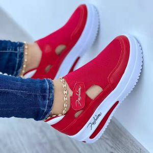 Plus Size WomenS Casual Shoes Spring/Summer New Flat Breathable Velcro Casual Mesh Shoes