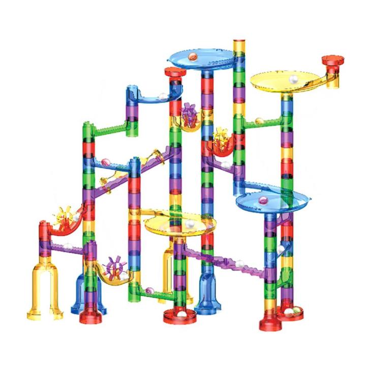 122Pcs Marble Race Game Set Translucent Marble Track Building Blocks DIY Construction Marble