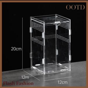 [Falsh F] Acrylic Transparent Reptile Breeding Box Terrarium Habitat Insect Spider Lizard Scorpion Feeding Cage Arboreal Enclosure Case
