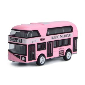 LIEYH Toddlers Child Gifts For Kids Car Bus Model Educational Toys Doors Open Close Toy Vehicles Bus Toy Model Diecast Cars Toy Double Decker Bus Pull Back Toys