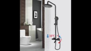 LDIES YANKSMART Thermostatic Bathroom Shower Faucet Set Temperature Shower System Rainfall Chuveiro Head Handheld Sprayer Mixer Tap B4K7H