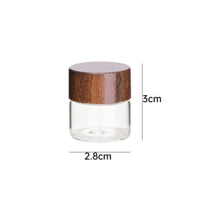 10/20/30ml Mini Glass Bottles Portable Tea Coffee Beans Storage Container Tube Wood Lid Sealed Canister Small Spice Jars