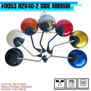 0053 / H2640 (2PCS) UNIVERSAL ROUND MOTORCYCLE SIDE MIRROR HIGH QUALITY HDR