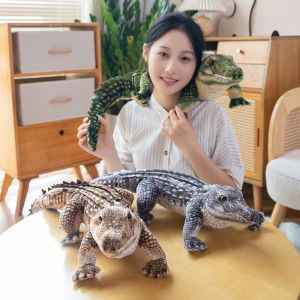 hot Cute Long Crocodile Plush Doll Pillow Realistic Reptile Brown/Green Soft Toy Home Decor Birthday Gift for Boys