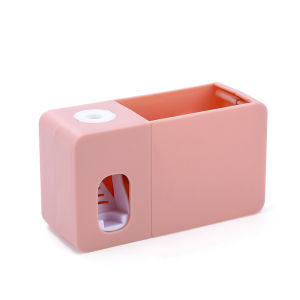 Topshome ที่บีบยาสีฟัน ที่วางแปรงสีฟัน ชั้นวางของในห้องน้ำอเนกประสงค์ ติดผนัง BO-S007