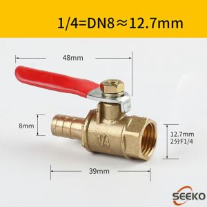Seeko Brass Ball Valves 1/4" Male Female Thread Copper Fitting Water Oil Hair Gas Fuel Line Shutoff