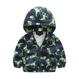 Children Jackets Autumn Spring Kids Outerwear Coats Cute Dinosaur Cartoon Jackets For Boys Baby Boys Girls Windbreaker 1-7T2026
