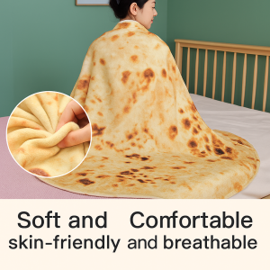 【Cabbage Blanket】Circular Food Pattern Blanket Funny Pancake Pizza Blanket Air Conditioning Blanket Office Nap Blanket