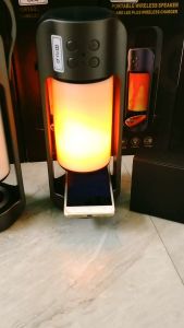 ALPHA Portable Wireless Speaker Flame LED Plus Wireless Charger Portable Microphone And Speaker Alpha Headphones Alexa Outdoor Speakers - Lazada