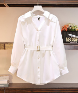 Kemeja Wanita Korean Style JIMIN Top - Kemeja Ngantor Modis Bahan Shakila - Size MLXLXXL
