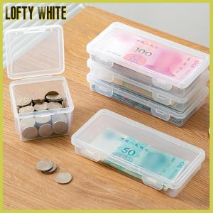 Lofty White กล่องเก็บแบบพกพากล่องกระดาษเก็บเงินอัลบั้มธนบัตรกล่องเก็บสะสมเหรียญเคสพลาสติกใส
