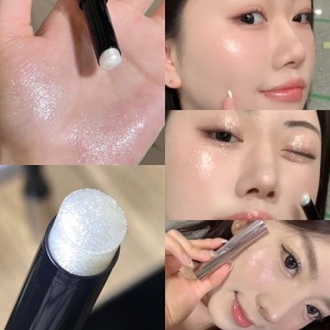 Natural Brightening Broken Diamond Explosive Flash Eye Shadow Pencil Highlighter Stick With Rhinestone Shimmer Pearlescent Finish Natural Highlighting Contouring Eyeshadow Stick