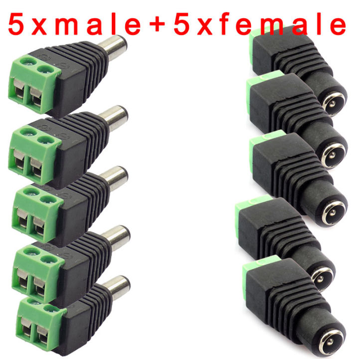5pairs（10pcs） Coax Cat5 To Bnc DC Male female Connector plug