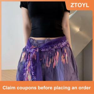 【ZTOYL】 Exquisite Sequins Tassels Waist Chain For Women Girls Belly Dancing Sequined Waist Chain Costumes Hip Scarf Dancer Skirt