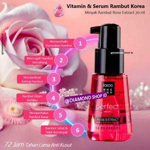 Termurah - JCKOO Korean Perfect Hair Serum Rambut 70 ML Rose Extract ORI / Serum Rambut Pria Wanita Vitamin Rambut Ellips Serum Rambut Rontok Rusak Serum Rambut Rusak dan Kering / Vitamin Rambut Keratin Spa Hair Tonic Penebal Minyak Rambut Penumbuh Rambut