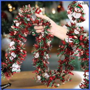 【jianzhanqinl】 2M Christmas Tinsel Ribbons Indoor Party Decor DIY Christmas Tree Home Bar Decoration Santa Claus Ribbons Wreath Decor Ornaments