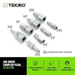 spt TEKIRO Quick Coupler Male Dan Female 1/4 Sambungan Selang Angin Kompresor Ukuran Sm20 / Sp20 / Sf20 / Sh20 / Pm20 / Pp20 / Pf20 / Ph20