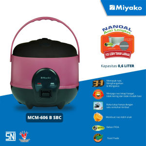 Miyako Rice Cooker Mini Serbaguna 0.6 Liter 3 in 1 - MCM606B - FREE ONGKIR Jabodetabek