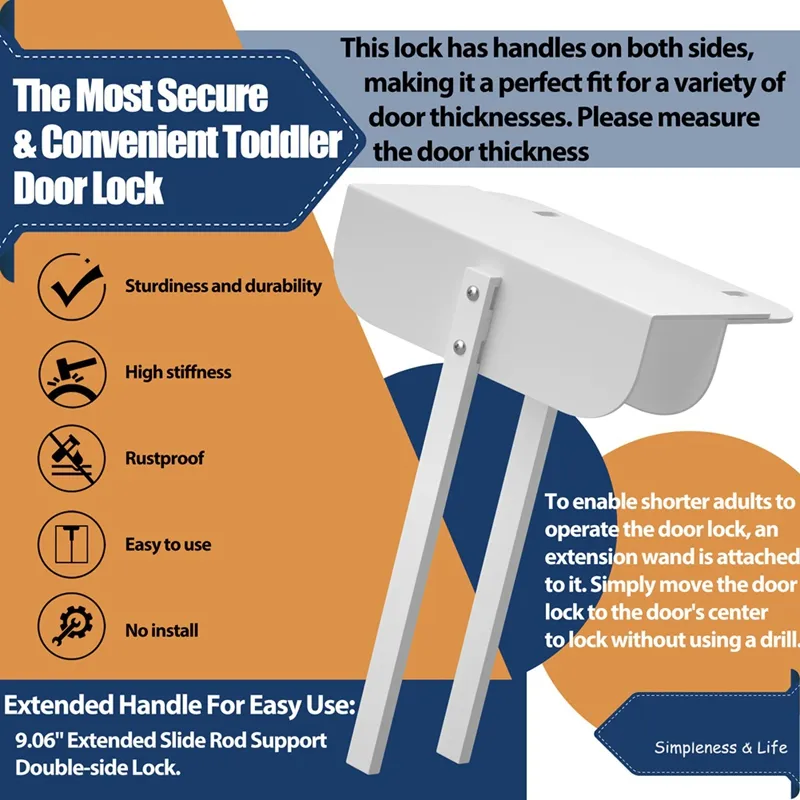 Metal Bifold Door Lock Adjustable Bifold Closet Door Lock(Fits