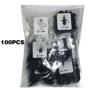 Clip Trim Kit Mobil Push Pin-Rivet-Bumper Pintu Panel Retainer 100Pcs