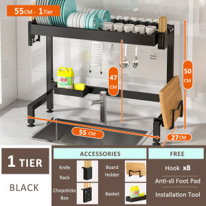 Veckle Metal Dish Cabinet Rack Dustproof Over Sink Rack With Cabinet Door