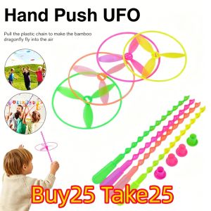 (50Pcs) Hand Push Flying Propeller Toy Flying Stick Outdoor game Sports Game