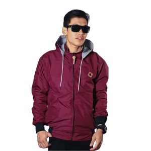 Jaket Bolak-Balik Pria/Wanita Bahan Adem Anti Angin Tutup Kepala Bisa Lepas Pasang Ukuran M-L-XL-XXL