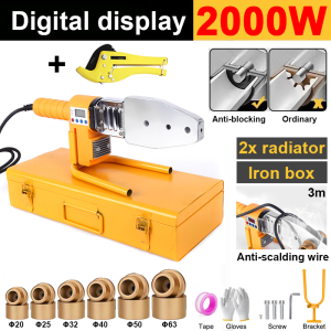 99980W PPR Hot Melt Machine Pipe Welding Machine Heavy Duty Water and Electricity Engineering Electric Hot Melt Household Water Pipe Heat fusion splicer Plastic Tube PPR heater anti-scalding