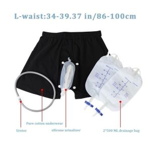 Reusable Silicone Urinary Receiver Kit Urine Incontinence Pants with Catheter Leg Tied Urine Bag