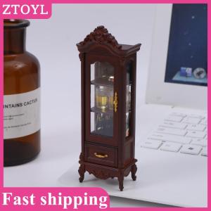 ZTOYL💝 1 12 Dollhouse Vintage Simulation Storage Cabinet Display Cupboard Model Doll Home Living Room Wine Cabinet Furniture Decor Toy