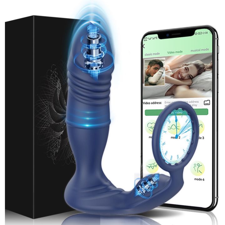 Privacy Ship]Bluetooth Thrusting Prostate Massager APP Control Vibrator  Telescopic Prostate Stimulator Men Anal Sex Toy for Gay Couples sex toy |  Lazada PH