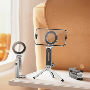 GTRBFDS Stable Grip ic Phone Holder 360° Rotating ic Attachment Foldable Phone Holder Durable with Clip Tripod Holder Phone Photography