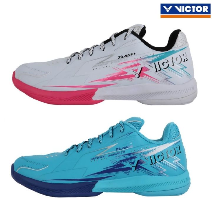 Victor Flash Rouse Sepatu Badminton Victor Flash AQ White & Blue Light | Lazada Indonesia
