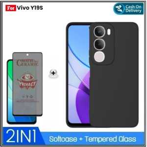 Paket 2IN 1 Case Vivo Y19s 4G Casing SoftCase Slim Cover Free Tempered Ceramic Matte PRIVACY SPY