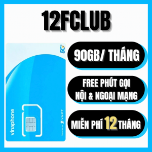 Sim 5G Vinaphone Gói 12FCLUB - Data 3GB/ngày + 1560 phút Gọi Nội Ngoại Mạng - Trọn Gói 12 Tháng Dùng Không Nạp Tiền | FREESHIP - CHƯA KÍCH HOẠT