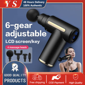 【Local Delivery】Electric Fascia Massage Gun Multi Function Deep Tissue Massager with 32 Speed Levels 4 Massage Heads Type-C Recharge Portable Massager for Gym Office Home Post-Workout Recovery