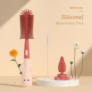 Baltra 3 in 1 Baby Bottle Brush Set Baby Bottle Cleaner Brush Non-Scratch Baby Milk Bottle Cleaner Silicone