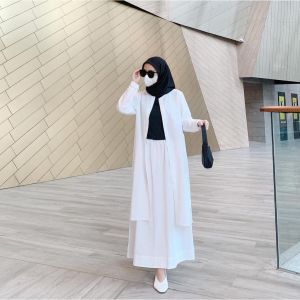 (Madhar) Tania One Set TUNIK + ROK Wanita M L XL XXL Oversize Bahan Magnolia Premium Super Lembut Jatuh BUSUI Full Kancing / Baju Stelan Hanum Tunic Skirt Jumbo Kasual Murah Terbaru 2021 / Setelan Androk Polos Warna Pastel