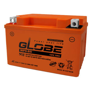Ắc quy Globe WP9-BS 12V - 9Ah 120CCA miễn bảo dưỡng - dùng cho xe máy
