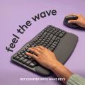 Logitech Wave Keys Wireless Bluetooth Ergonomic Keyboard With Cushioned Palm Rest+Logitech Lift Vertical Ergonomic Mouse. 