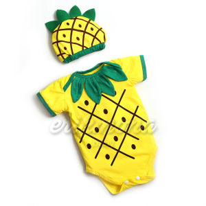 baju bayi jumper bayi buah nanas karakter lucu pineapple baby romper