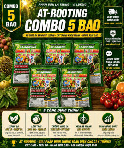 (Combo 5 bao) Phân bón At-Rooting Combi Vi Lượng - Nông nghiệp Việt Nam - Chứa Mn - Fe - Mg - Zn - Mg - Bón cho cây ăn trái - Dinh dưỡng cho cây trồng