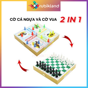 [LHT] Cờ Vua Cá Ngựa 2in1 Liên Hiệp Thành Cờ 2 Trong 1 Cờ Đua Ngựa Đồ Chơi Trí Tuệ Trẻ Em Chess